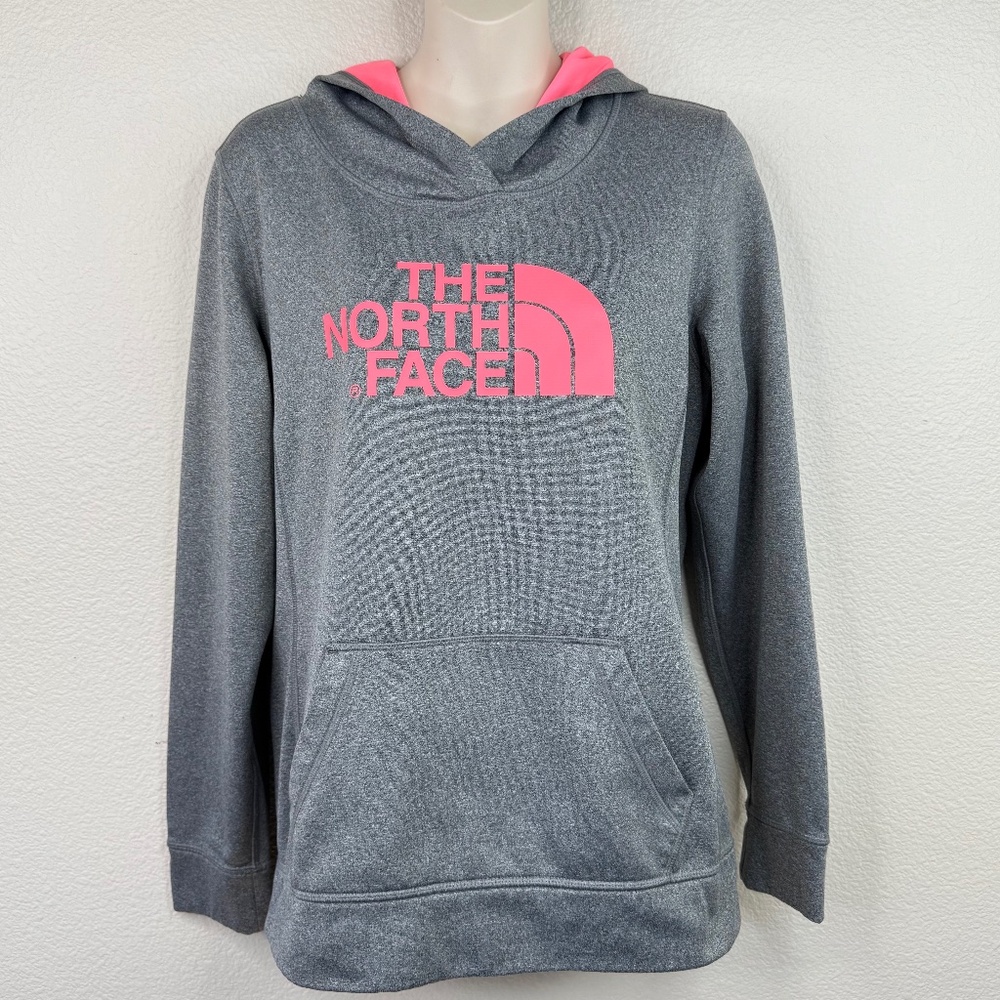 The North Face WMS Asphalt Gray Pullover Hoodie Kangaroo Pocket Sweater Sz M